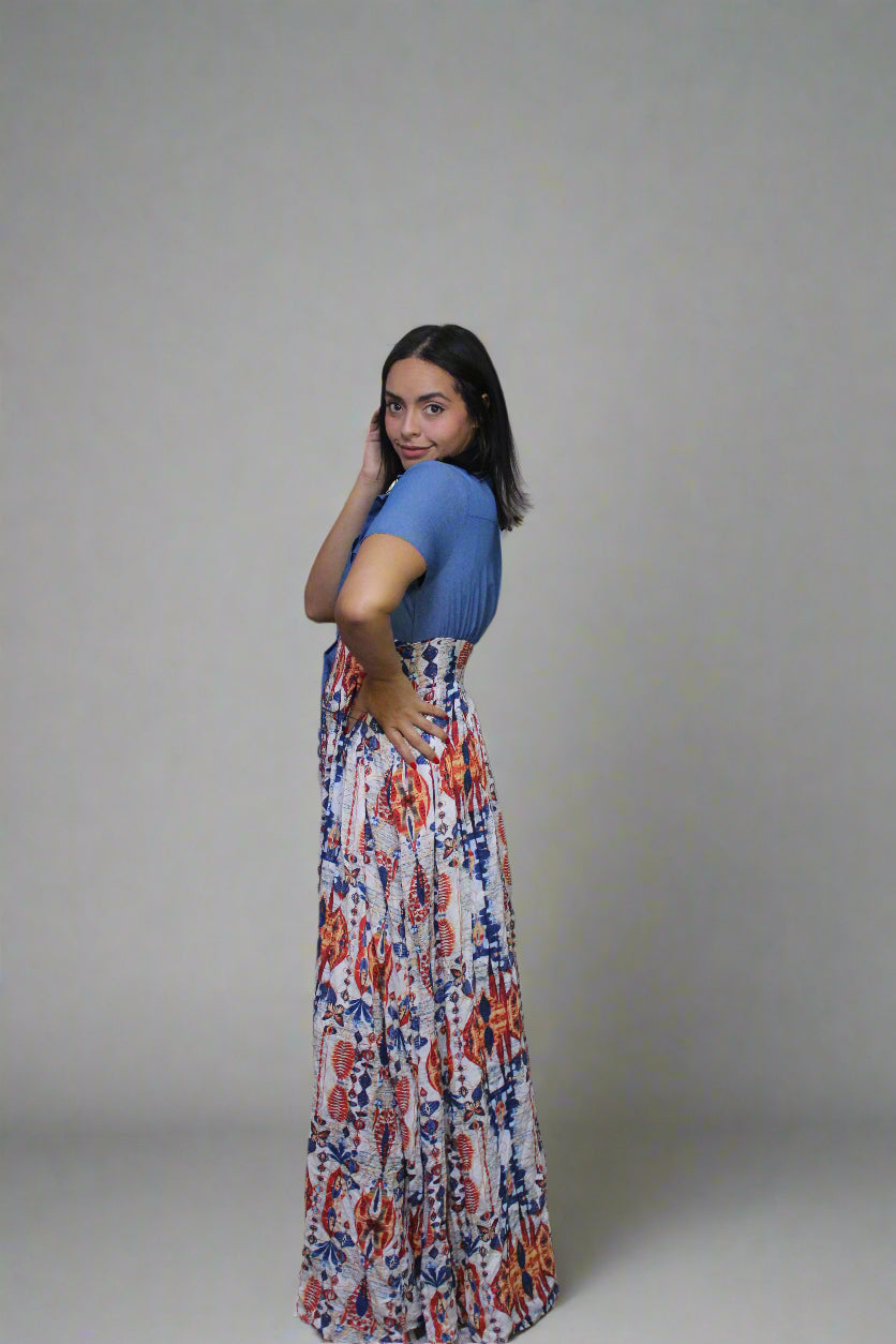 Denim Art Ensemble Dress