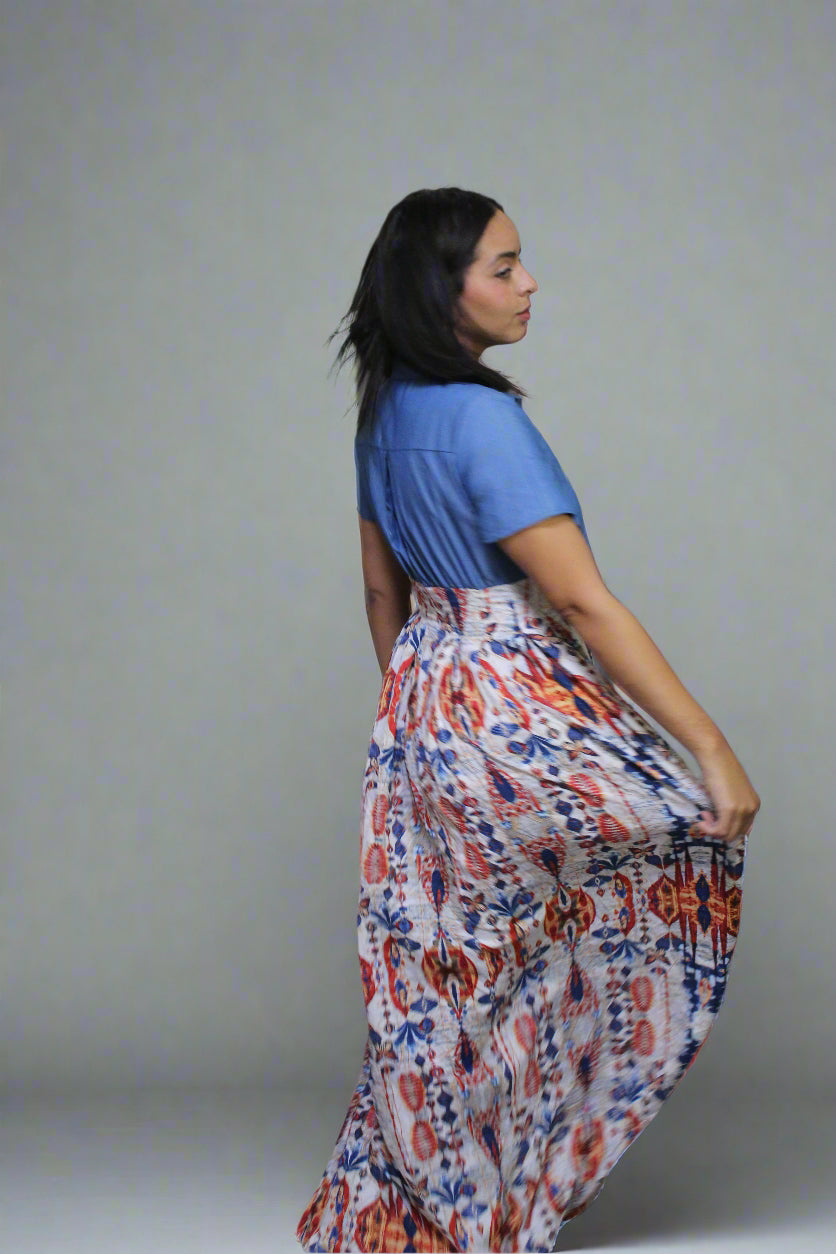 Denim Art Ensemble Dress