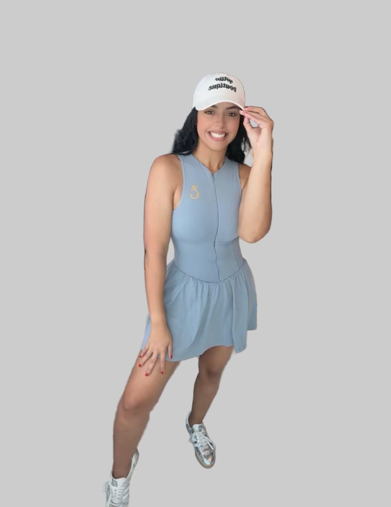 Gray Zipper Skirt Dress