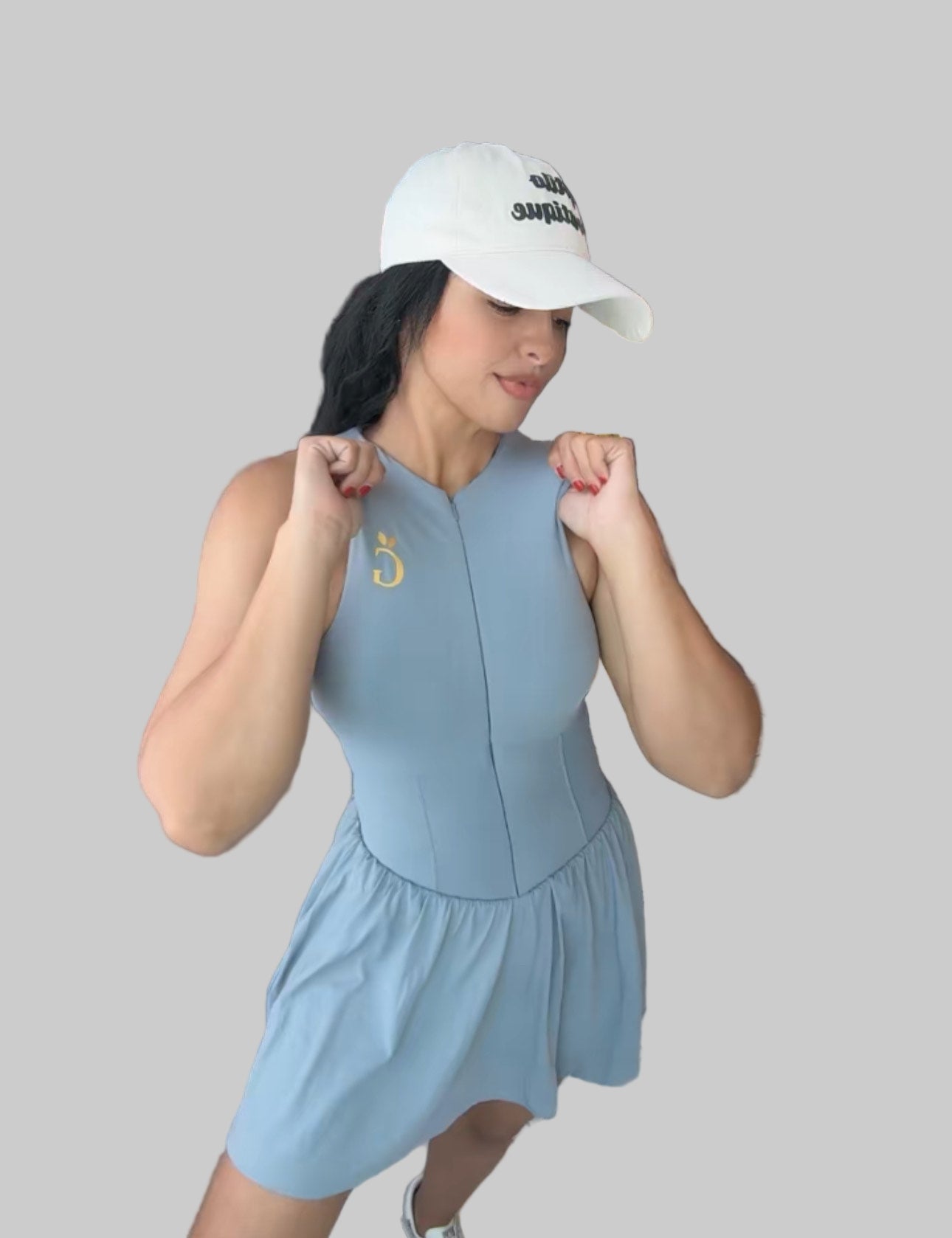 Gray Zipper Skirt Dress