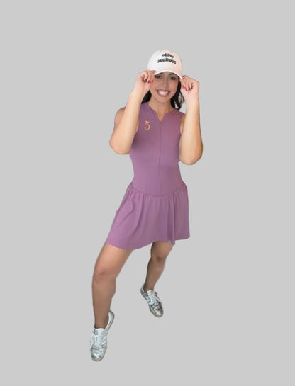 Purple Zipper Skirt Dress